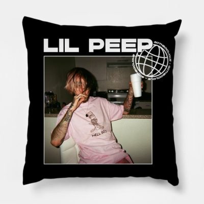 Aesthetic Lil Peep Smoke And Drink Design Throw Pillow Official Lil Peep Merch