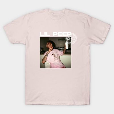 Aesthetic Lil Peep Smoke And Drink Design T-Shirt Official Lil Peep Merch
