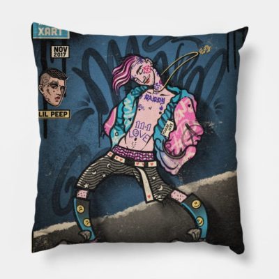 Everybodys Everything Lil Peep Comic Style Throw Pillow Official Lil Peep Merch