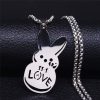 Kpop Lil Peep Love Rabbit Sad for love Pendant Necklace for Women Men Stainless Steel Chain 4 - Lil Peep Merch