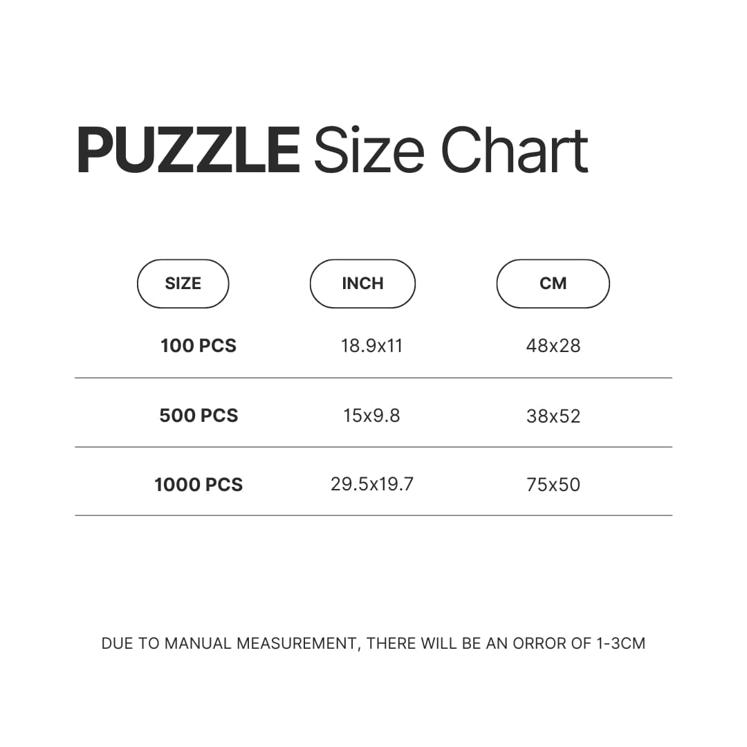 Puzzle Size Chart - Lil Peep Merch