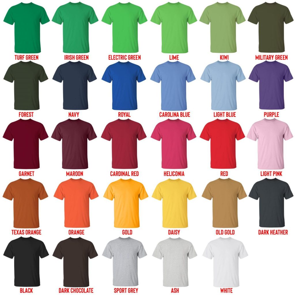 t shirt color chart - Lil Peep Merch